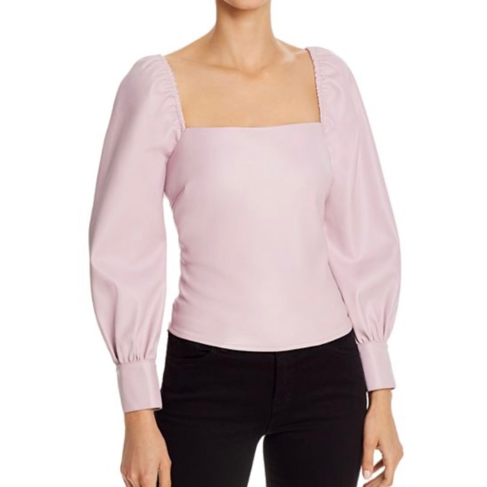 NWT Lucy Paris Faux Leather Top